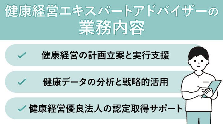 健康経営エキスパートアドバイザーの主な業務内容